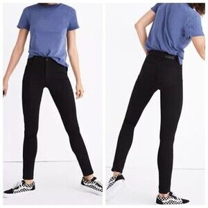 Madewell Roadtripper Jeans Black Women’s Size 28 High Rise Skinny Bennett Wash